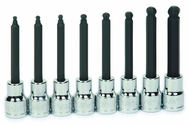 8 Piece - 3/8" Drive - Ball Hex Long Bit Socket Set - Exact Industrial Supply
