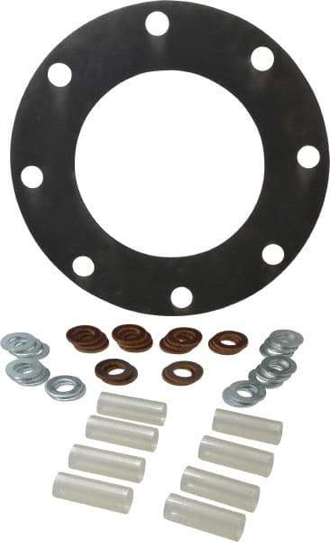 Made in USA - 8" Pipe, 8" ID x 13-1/2" OD Flange Gasket - Neoprene Rubber, 1/8" Thick - Exact Industrial Supply