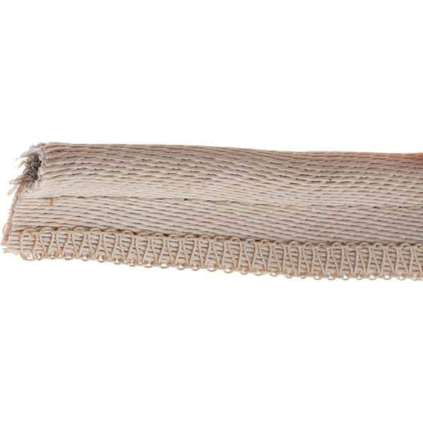 Made in USA - 1/2" Bulb Diam, 1" Overall Width, Silica Tadpole Gasketing - 25' Long, Tan - Exact Industrial Supply