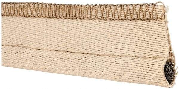 Made in USA - 1/2" Bulb Diam, 1-1/2" Overall Width, Silica Tadpole Gasketing - 25' Long, Tan - Exact Industrial Supply