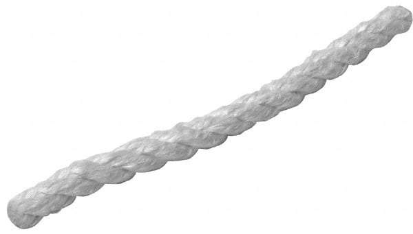 Made in USA - 1-1/2" Diam Fiberglass Rope Gasketing - White, Cut to Length - Exact Industrial Supply