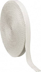 Made in USA - 1/8" Thick x 1" Wide, Fiberglass Gasket Tape - 100' Long, White - Exact Industrial Supply