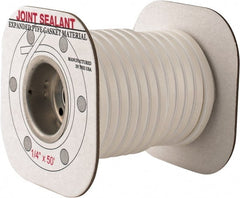 Made in USA - 50' Long x 1/4" Wide Economy PTFE Joint Sealant - Exact Industrial Supply