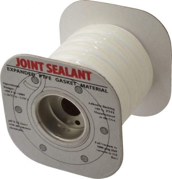 Made in USA - 15' Long x 5/8" Wide Economy PTFE Joint Sealant - Exact Industrial Supply