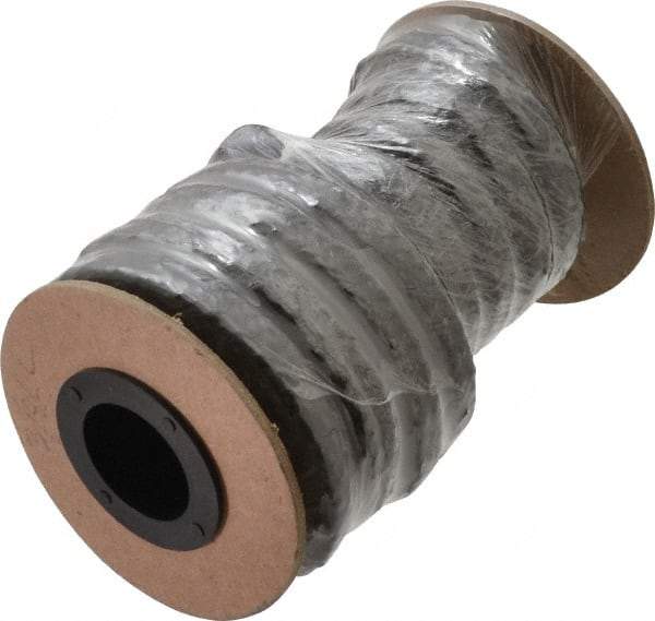 Made in USA - 3/8" x 9' Spool Length, Graphite Yarn Compression Packing - 3,500 Max psi, -450 to 6000° F, Dark Gray - Exact Industrial Supply