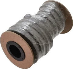 Made in USA - 3/8" x 9' Spool Length, Graphite Yarn Compression Packing - 3,500 Max psi, -450 to 6000° F, Dark Gray - Exact Industrial Supply
