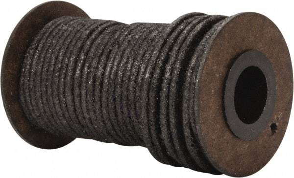 Made in USA - 1/8" x 50' Spool Length, Acrylic Fiber Graphite Yarn Compression Packing - 500° F Max, Dark Gray - Exact Industrial Supply
