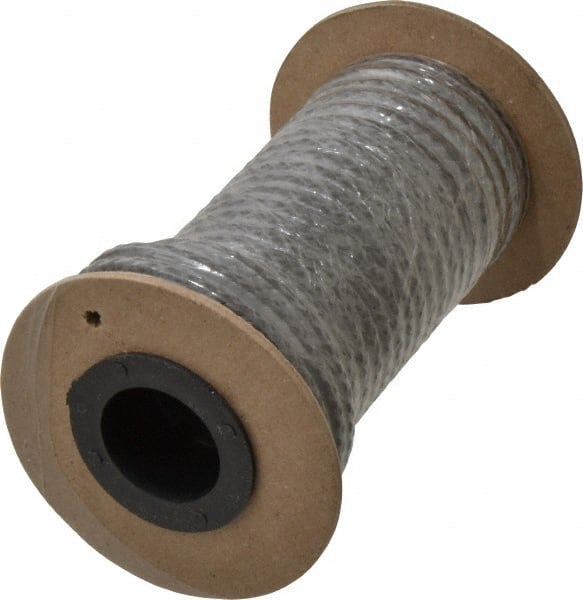 Made in USA - 3/16" x 16-1/2' Spool Length, 100% GFO Fiber Compression Packing - Exact Industrial Supply