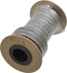 Made in USA - 5/16" x 7.1' Spool Length, 100% GFO Fiber Compression Packing - 1,900 Max psi, -400 to 550° F, Dark Gray - Exact Industrial Supply