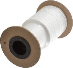 Made in USA - 1/4" x 10' Spool Length, PTFE/Soft Filament Compression Packing - 1,000 Max psi, -450 to 500° F, White - Exact Industrial Supply