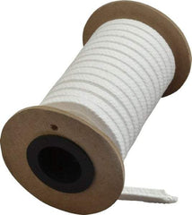 Made in USA - 1/4" x 10' Spool Length, PTFE/Hard Filament Compression Packing - 4,000 Max psi, -450 to 500° F, White - Exact Industrial Supply
