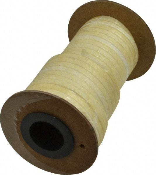 Made in USA - 3/16" x 16' Spool Length, PTFE/Aramid Composite Compression Packing - 2,500 Max psi, -50 to 550° F, Tan - Exact Industrial Supply