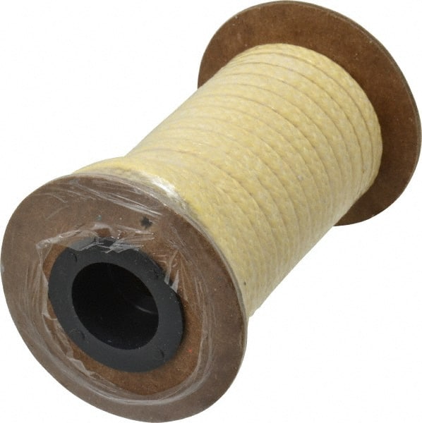 Made in USA - 1/4" x 19' Spool Length, PTFE/Aramid Composite Compression Packing - Exact Industrial Supply