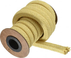Made in USA - 1/2" x 8' Spool Length, PTFE/Aramid Composite Compression Packing - Exact Industrial Supply