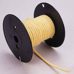Made in USA - 1/4" x 24' Spool Length, TFE/Aramid Compression Packing - 5,000 Max psi, -100 to 500° F, Yellow - Exact Industrial Supply