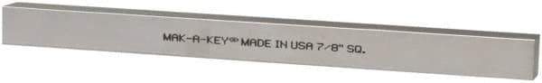 Made in USA - 12" Long x 7/8" High x 7/8" Wide, Zinc-Plated Oversized Key Stock - C1018 Steel - Exact Industrial Supply