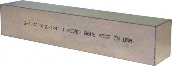 Made in USA - 12" Long x 2-1/4" High x 2-1/4" Wide, Zinc-Plated Oversized Key Stock - C1018 Steel - Exact Industrial Supply