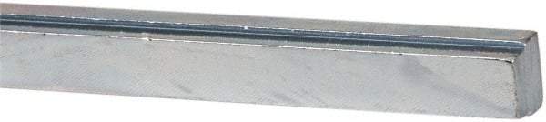 Made in USA - 12" Long, Zinc-Plated Step Key Stock for Shafts - C1018 Steel - Exact Industrial Supply