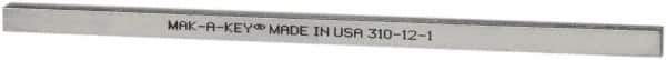 Made in USA - 12" Long, Zinc-Plated Step Key Stock for Shafts - C1018 Steel - Exact Industrial Supply