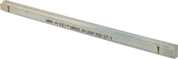 Made in USA - 12" Long, Zinc-Plated Step Key Stock for Shafts - C1018 Steel - Exact Industrial Supply