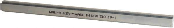 Made in USA - 12" Long, Zinc-Plated Step Key Stock for Shafts - C1018 Steel - Exact Industrial Supply