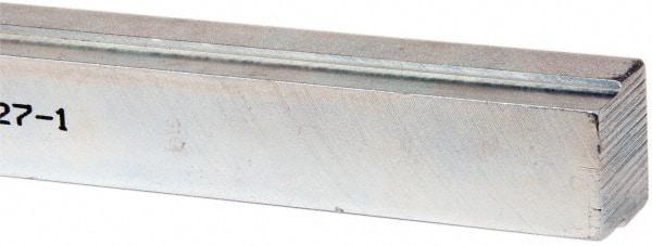 Made in USA - 12" Long, Zinc-Plated Step Key Stock for Shafts - C1018 Steel - Exact Industrial Supply