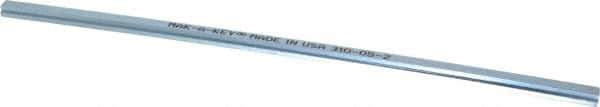 Made in USA - 12" Long, Zinc-Plated Step Key Stock for Gears - C1018 Steel - Exact Industrial Supply
