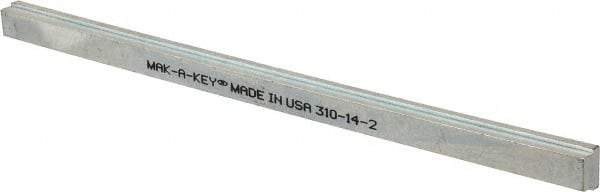 Made in USA - 12" Long, Zinc-Plated Step Key Stock for Gears - C1018 Steel - Exact Industrial Supply