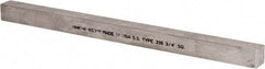 Made in USA - 12" Long x 3/4" High x 3/4" Wide, Undersized Key Stock - Type 316 Stainless Steel - Exact Industrial Supply