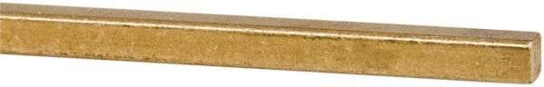 Made in USA - 12" Long x 3/16" High x 3/16" Wide, Over/Undersized Key Stock - Alloy 360 Brass - Exact Industrial Supply