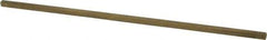 Made in USA - 12" Long x 1/4" High x 1/4" Wide, Over/Undersized Key Stock - Alloy 360 Brass - Exact Industrial Supply