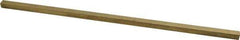 Made in USA - 12" Long x 5/16" High x 5/16" Wide, Over/Undersized Key Stock - Alloy 360 Brass - Exact Industrial Supply