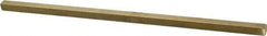 Made in USA - 12" Long x 3/8" High x 3/8" Wide, Over/Undersized Key Stock - Alloy 360 Brass - Exact Industrial Supply