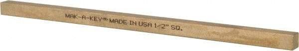 Made in USA - 12" Long x 1/2" High x 1/2" Wide, Over/Undersized Key Stock - Alloy 360 Brass - Exact Industrial Supply