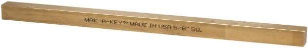 Made in USA - 12" Long x 5/8" High x 5/8" Wide, Over/Undersized Key Stock - Alloy 360 Brass - Exact Industrial Supply