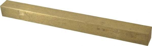 Made in USA - 12" Long x 1" High x 1" Wide, Over/Undersized Key Stock - Alloy 360 Brass - Exact Industrial Supply