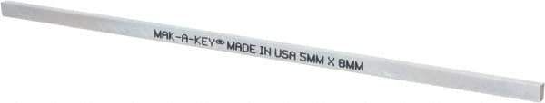 Made in USA - 12" Long, Zinc-Plated Oversized Key Stock - C1045 Steel - Exact Industrial Supply