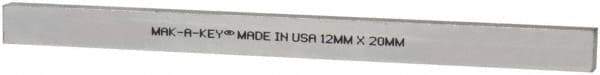 Made in USA - 12" Long, Zinc-Plated Oversized Key Stock - C1045 Steel - Exact Industrial Supply