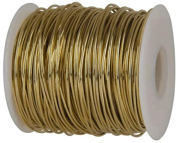 Made in USA - 14 Gage, 0.064 Inch Diameter x 415 Ft. Long, Soft Brass Wire - 5 Lb. Shipping Weight - Exact Industrial Supply