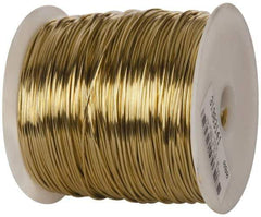 Made in USA - 16 Gage, 0.0508 Inch Diameter x 665 Ft. Long, Soft Brass Wire - 5 Lb. Shipping Weight - Exact Industrial Supply