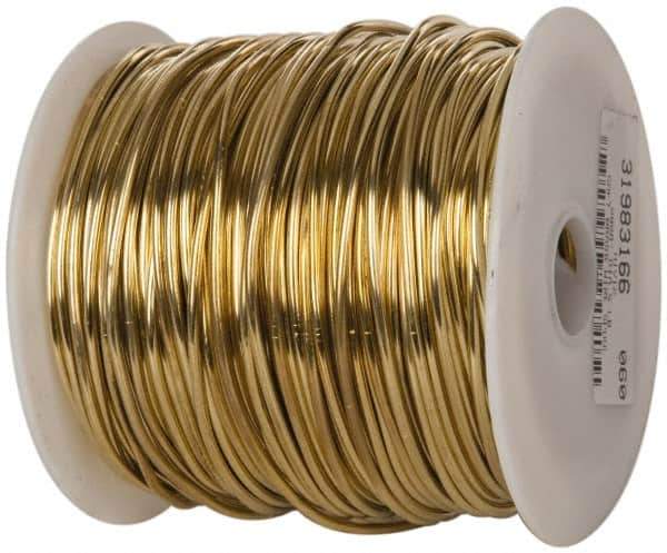 Made in USA - 12 Gage, 0.0808 Inch Diameter x 260 Ft. Long, Soft Brass Wire - 5 Lb. Shipping Weight - Exact Industrial Supply