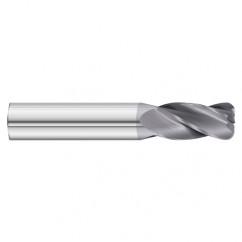 12mm Dia. x 63mm Overall Length 4-Flute 1.5mm C/R Solid Carbide SE End Mill-Round Shank-Center Cut-TiAlN - Exact Industrial Supply
