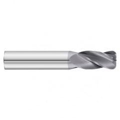 7/32 Dia. x 2-1/2 Overall Length 4-Flute .030 C/R Solid Carbide SE End Mill-Round Shank-Center Cut-TiAlN - Exact Industrial Supply