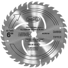 Amana Tool - 5-1/2" Diam, 5/8" Arbor Hole Diam, 30 Tooth Wet & Dry Cut Saw Blade - Carbide-Tipped, General Purpose Action, Standard Round Arbor - Exact Industrial Supply