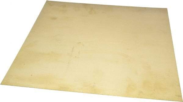 Value Collection - 0.016 Inch Thick x 12 Inch Wide x 12 Inch Long, Brass Sheet - Half Hard Temper, Alloy 260 - Exact Industrial Supply