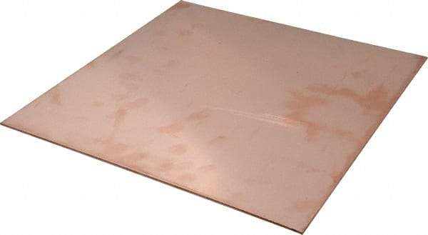 Value Collection - 1/8 Inch Thick x 12 Inch Square, Copper Sheet - Alloy 110 - Exact Industrial Supply