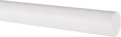 Made in USA - 5' Long, 1" Diam, PTFE (Virgin) Plastic Rod - White - Exact Industrial Supply