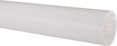 Made in USA - 3' Long, 2" Diam, PTFE (Virgin) Plastic Rod - White - Exact Industrial Supply