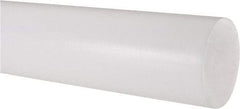 Made in USA - 2' Long, 2-1/2" Diam, PTFE (Virgin) Plastic Rod - White - Exact Industrial Supply