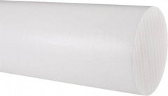 Made in USA - 1' Long, 3-1/2" Diam, PTFE (Virgin) Plastic Rod - White - Exact Industrial Supply